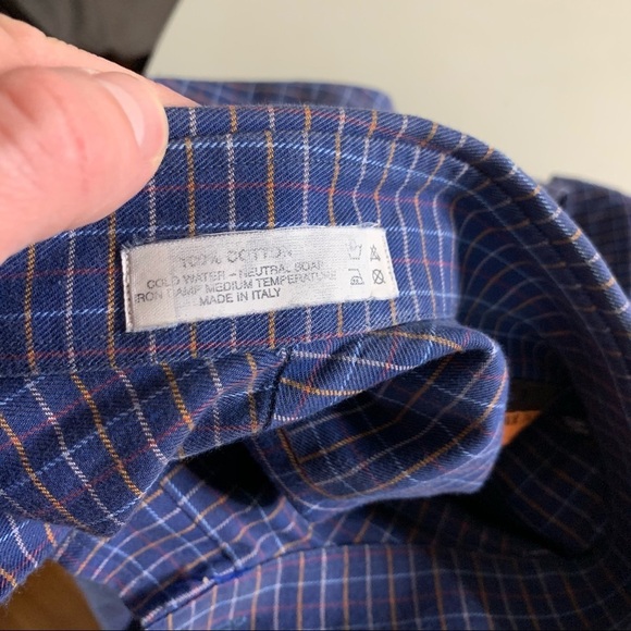 Davide Cenci Men’s Plaid Flannel Button Down Shirt EU 42 US Size XL - Picture 5 of 9